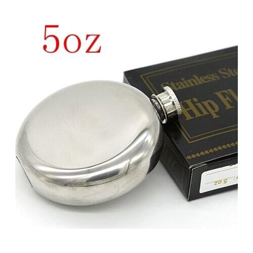 50pcs/lot wholesale 5oz Hip Flask Stainless Steel Flagon Wine Bottle Mirror Surface Mens Pocket Flask Portable Pocket Flagon