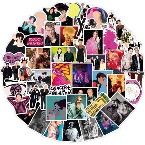 50PCS Rapper Machine Gun Kelly Stickers Pack MGK Singer Graffiti Decal Stickers For Motorcycles Car Skateboard Bike Suitcases