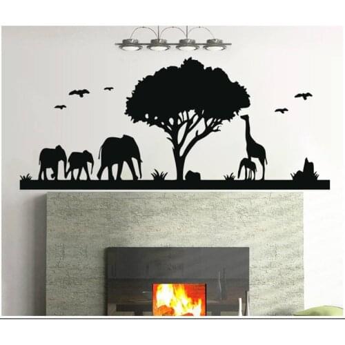 African animal prairie Wall Decal Removeable vinyl Animals and plants Home Decor For bedroom living room decoration decals G999