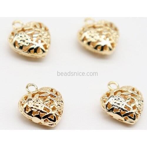 Beadsnice 14k Gold Filled Hollow Pattern Love Pendant Accessories Small Drop Diy Jewelry ID 41061