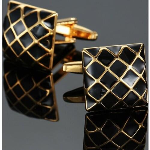 Free delivery, high quality copper material cuff links, new fashionable gold square cufflinks, mens shirts, wedding gifts
