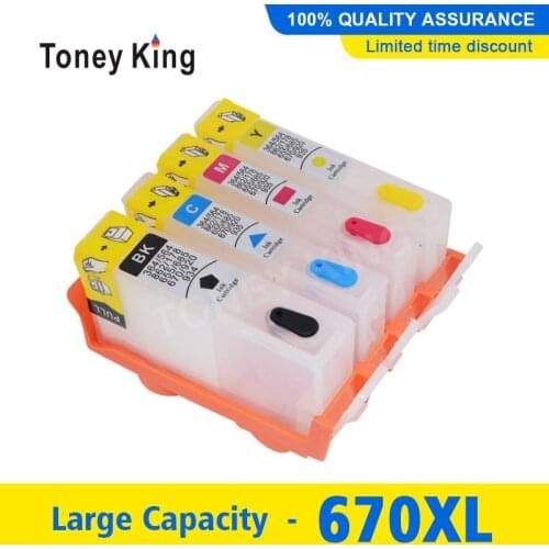 Toney King 670 XL Ink Cartridge For HP Deskjet Ink Advantage 3525 4615 4625 5525 6520 6525 Printer Refill Ink Cartridges