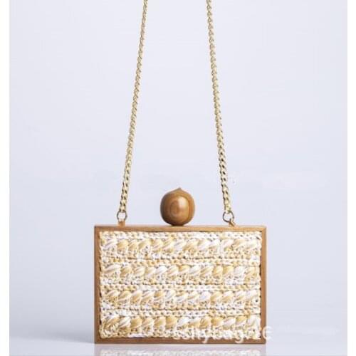 Designer Handmade Tassel Straw Beach Bag Knitting Boho Tote Small Purse Bamboo Summer Top-Handle Handbags Rattan Bag 2021