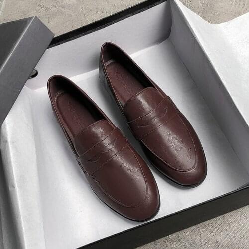 EAGSITY Penny loafers women flats pointed toe slip on shoes leasure comfort office ladies oxford derby shoes party