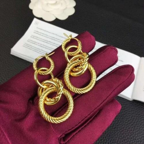 European and American cold wind multi-loop around earrings ring long earrings