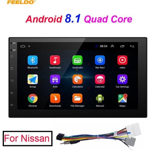 FEELDO New 7inch Ultra Slim Android 8.1 Quad Core Media Player With GPS Navi Radio For Nissan Car Head Unit + Gift