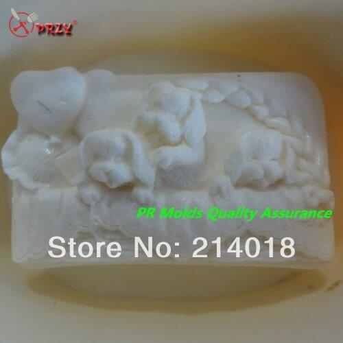Soap Mold Animal Fondant Cake Decoration Mold High-quality Handmade Soap Mold NO.:SO406 Modelling Silicon Lovely Dog Family PRZY