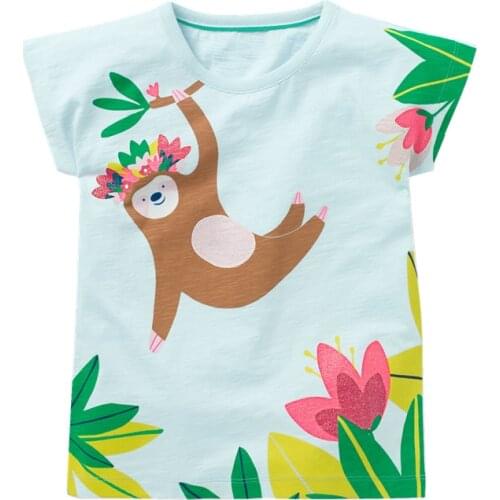 Cotton 2020 new summer short sleeve girls t-shirt cartoon boys girls lovely high quality t-shirt for kids girls boys