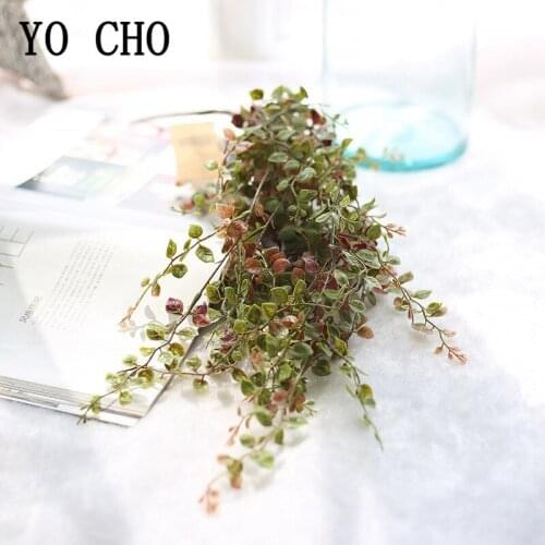 60cm Artificial Flowers Gold and Silver Leaves Fake Plant Artificial Plants Green Garland Home Wedding Party Decor Plastic Vines