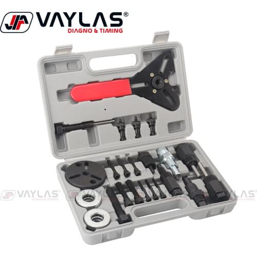 23Pcs Car Air Conditioning Repair Tools Set Disassembly Pump Head Tool Compressor Clutch Suction Plate Suction Special Puller