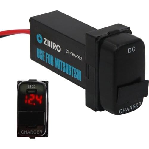 New 5V 2.1A USB Interface Socket Car Charger and Voltage Meter Battery Monitor Use for Mitsubishi,ASX,Lancer,Outlander,Pajero