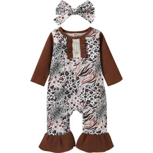 2021-07-22 Lioraitiin 0-12M Infant Baby Boy Girl Autumn Romper Clothing Long Sleeve Printed O-NecK Jumpsuit Headband Outfit