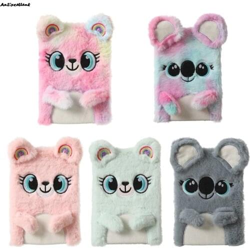 Pastel Cute Sloth Bear Notebook Kawaii Unicorn Diary Journal A5 Agenda Planner Organizer Plush Note Book School Sketchbook