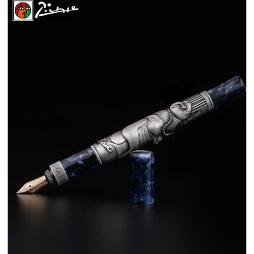 Pimio 14K Gold Fountain Pen High-End Luxury 0.5MM Business Writing Pens For School Office Conference Caneta With Gift Box