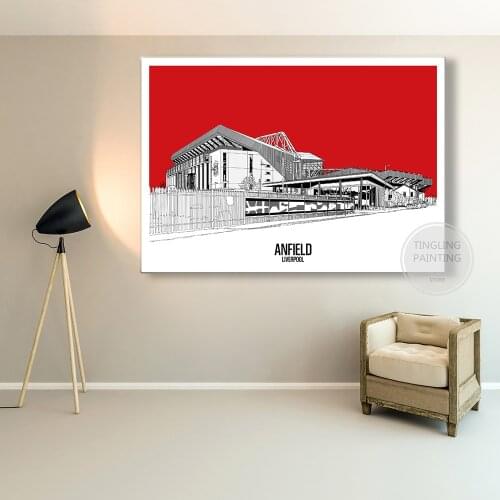LIV FC Anfield Stadium Poster Canvas Wall Art Painting UEFA Champions League Football Theme Home Decoration Gifts for Fans