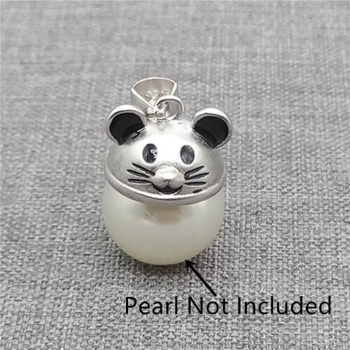 Sterling Silver Mouse Cup Peg Drop for Half Drilled Pearl Pendant