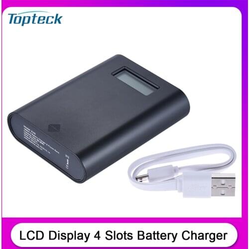 Soshine E3S Portable LCD Display 4 Slots 18650 Battery External Charger Holder Box Case DIY Power Pack Kit Compact Backup Power