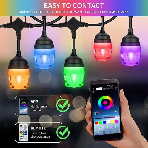 Party Christmas Decor Rgb Symphony Bluetooth App To Control Garden Lights Voice Control Magic Indoor Outdoor LED Light String