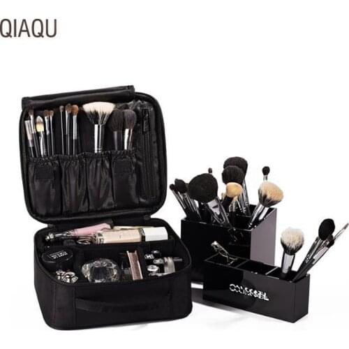 QIAQU Zipper Man Women Makeup bag nylon Cosmetic bag beauty Case Make Up Organizer Travel Digital storage bag Cosmetic Bag