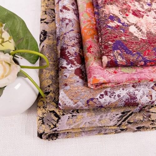 Light luxury clothing fabric jacquard satin fabrics sewing materials for Kimono or home textile bedding and satin dresses