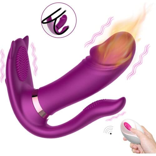 Wearable Realistic Dildo G Spot Vibrator Sex Toys for Woman Wireless Remote Control Butterfly Vibrator Panties Couple Sex Toys