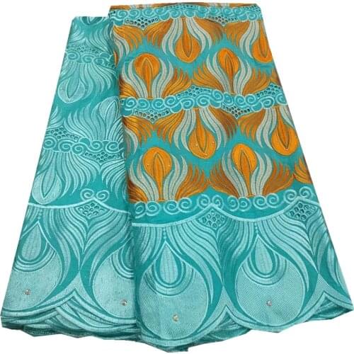 High Quality Swiss Voile Lace 2021 African Swiss Voile Cotton Lace Fabric with Stones Nigerian Party 2.5+2.5 yards/set HL-160