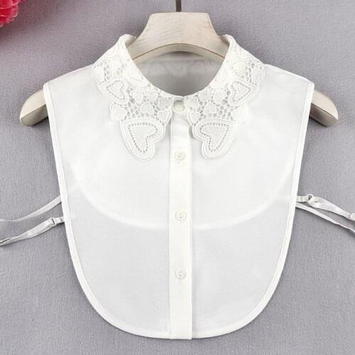 Women Fake Collar for Womens White Black Solid Chiffon False Collar Detachable Collar Female Tie Lapel Decoration Shirt Blouse