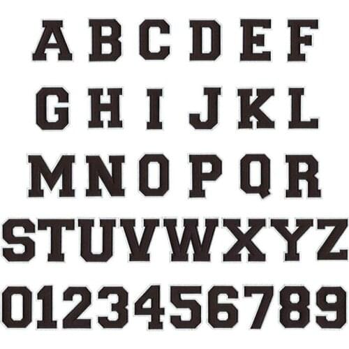 1PC Big English Alphabet Letter Number Embroidered Iron Sewing on Applique Patch Clothes Apparel Bags DIY Garment Accessories