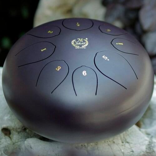 10 Inch 8 Tone Steel Tongue Drum Percussion Instrument With Bag Drumsticks Handpan Tank Drum for Yoga Meditation Music Gifts