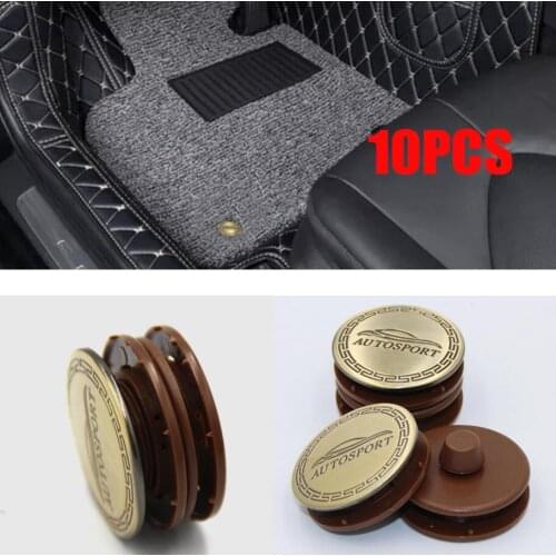 10Sets Metal Car Carpet Fastener Clips Floor Mat Buckle Antiskid Pad Fastener Fixed Clamp Detachable Fixed leather carpet buckle