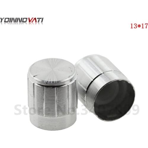 10PCS/LOT 13*17mm Aluminum Alloy Potentiometer Knob Rotary Switch Volume Control Knob Silvery Hat