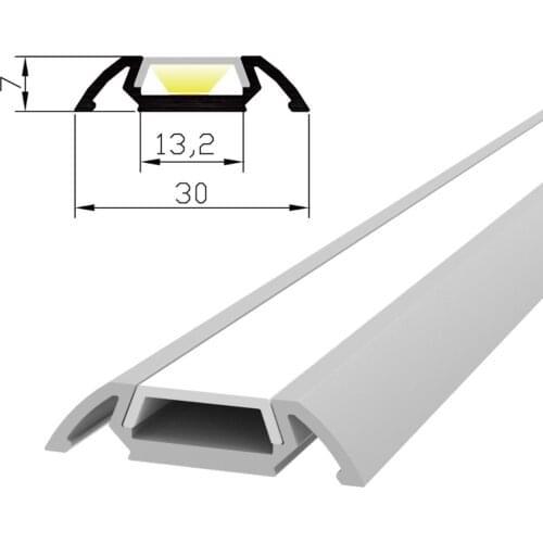 20m(20pcs) a lot, 1m per piece, Anodized diffuse cover aluminum profile for led strip light AP3007