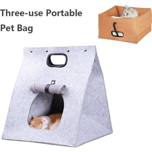 3 In 1 Removable Portable Cat House Breathable Comfortable Soft Cotton Cat Bed Kennel for Small Pet Dogs Cats Bed Mat Supplies