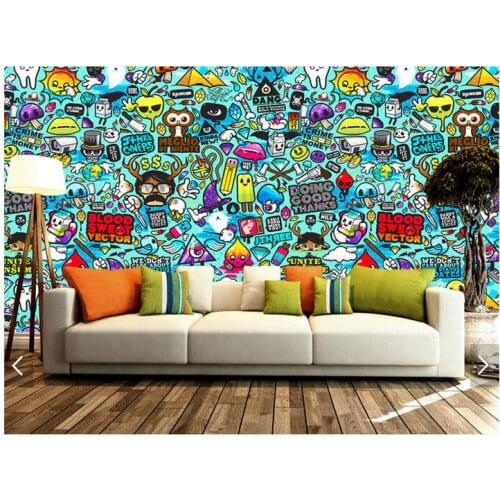 Custom photo wallpaper 3d wall murals wallpaper Setting wall graffiti hand-drawn cartoons wall papers for living room wallpaper
