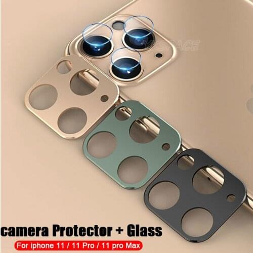 Titanium Alloy Metal Ring + Tempered Glass Film Rear len Protector For iPhone 11 Pro Max 11pro 3D Back Camera Lens Cover