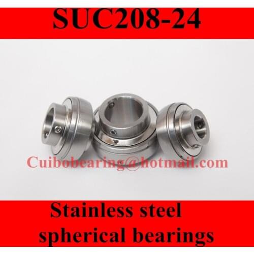 Freeshipping Stainless steel spherical bearings SUC208-24
