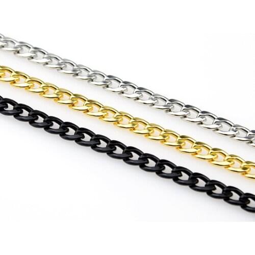 Gold Necklace for Women Necklace for Men Neck 6MM Stainless Steel Black Gold Cuban Chain