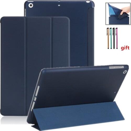 Silicone Tablet Case for iPad Air smart case for ipad mini 4 3-fold Flip Stand cover For ipad2 ipad3 ipad4 Soft Shockproof +Pen