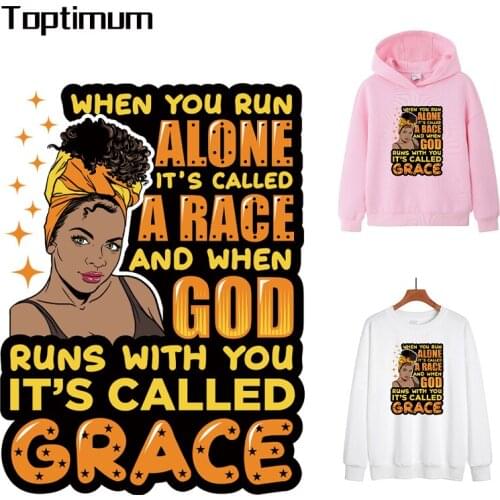 Black Lady Magic Patches For Clothing Iron On Patches Appliques Thermo Stickers DIY Washable T-Shirt Sticker For Clothing God