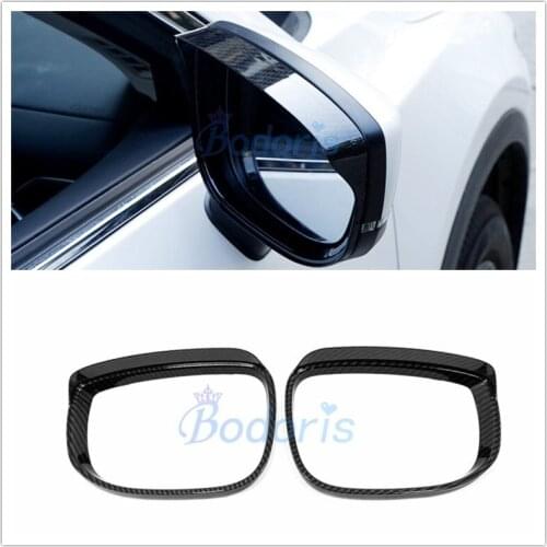 For Mazda CX-5 CX5 KF 2017 2018 2019 2020 Carbon Fiber Color Rearview Mirror Rain Blades Rear View Eyebrow Trim Car Accessories