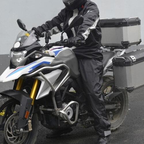Motorcycle Raincoat Adjustable Windproof Rain Pants Suit Black Reflective Electromobile Rainwear Cycling Rainwear for Adult