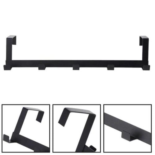 Stainless Steel Door Hanger Rack Kitchen Cabinet Board Hanging Hooks Behind Door Clothes Towel Bag Holder Metal Storage Hooks