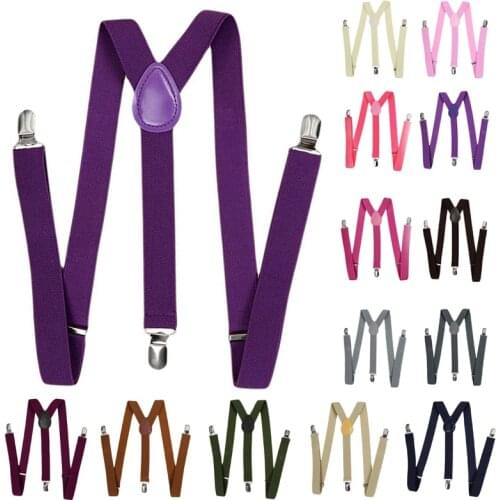 Unisex Clip on Suspender Elastic Y-Shape Back Formal Adjustable Braces, Brown