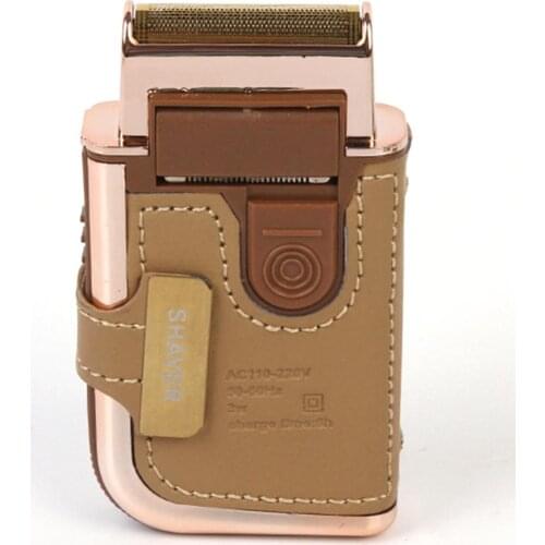 2 in 1 Electric Men Shaver Reciprocating Razor Hair Rechargeable Trimmer with Mirror Vintage Leather Can quickly shave hair f