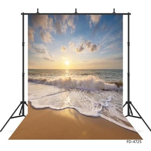 Sea Wave Beach Sun Clouds Photography Backdrops Vinyl Cloth Background Fond Photo for Children Baby Portrait Scenic Photocall