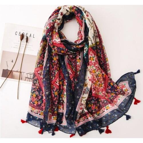 JTVOVO RUNMEIFA 2021 New Luxury Brand Womens Printed Fringed Oversized Scarf Shawl Hijab Palestine Pareo Ponchos Bandana Plaid