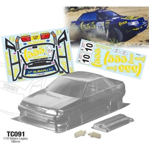 Rc Car Shell SUBARU Legacy Clear Body 190mm + Tail Wing + Stickers For 1:10 Scale Off Road Rally Cars Model