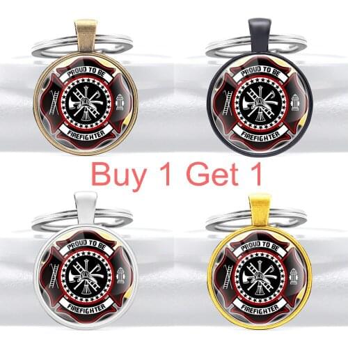 Buy 1 Get 1 Proud to Be Firefighter Key Chains Fashion Men Women Firemen Pendant Key Rings Jewelry Gifts