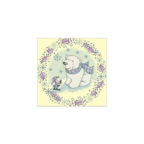 Ice Snow Ring-Polar Bear and Penguin Counted Cross Stitch 11CT 14CT 18CT Cross Stitch Kits Embroidery Needlework Sets