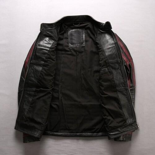 2021 Vintage Black American Motorcycle Style Genuine Leather Jacket Men Plus Size 3XL Real Natural Cowhide Autumn Coat
